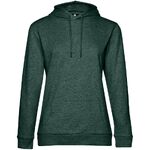 Толстовка с капюшоном женская Hoodie, темно-зеленый меланж, размер M