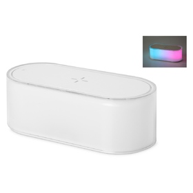 Ночник с беспроводной зарядкой и RGB подсветкой "Miracle", 15 Вт, белый (Р)